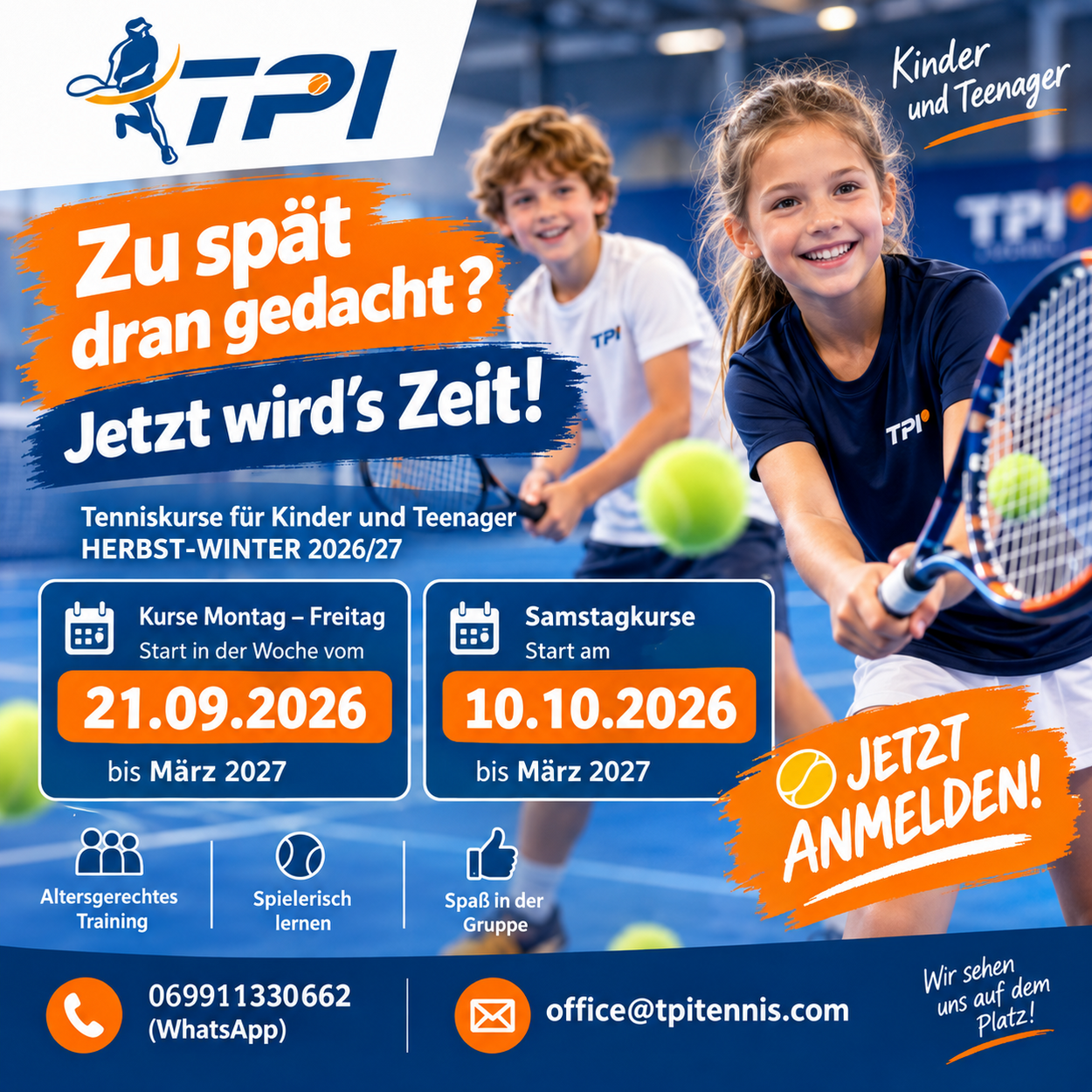 Suchst du noch einen Tenniskurs für Kinder?