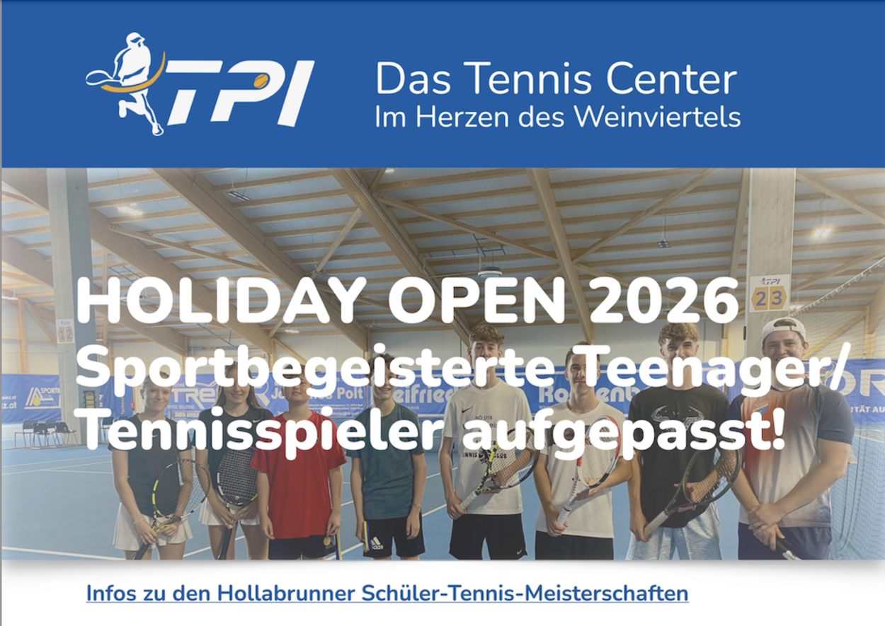 HOLIDAY OPEN - "Schüler-Meisterschaft" für alle Hollabrunner Schüler