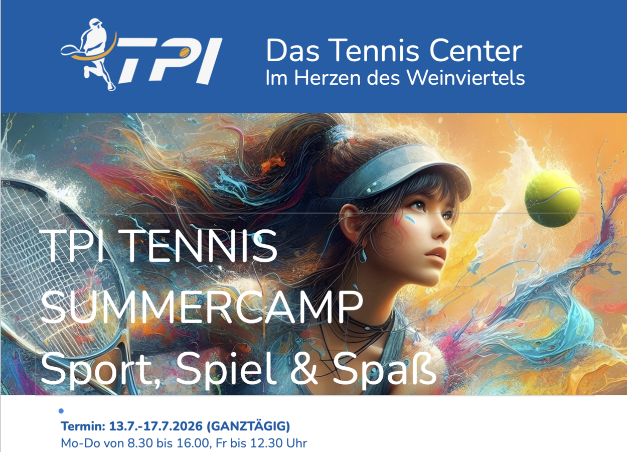 Komm zum TPI KIDS-TENNIS SUMMERCAMP